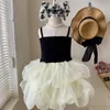 Vestidos de meninas para crianças Princesa Princesa Strapless Casmedy Party Festy Dress Fids Casual Summer para 230406