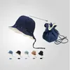 Bérets chapeau de pêcheur pliable été soleil Protection anti-UV Camping alpinisme casquettes Panama seau extérieur unisexe sac de rangement