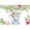 Party Decoration Elephant Backdrop Born Baby Födelsedagspografi Bakgrund för PO Studio Decor Banner