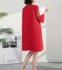 Casual Dresses 2023 Miyake Women Dress Loose stor storlek midi lång för kvinnlig sommarfjäder veckad pärlkruka fettkläder