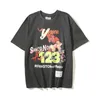 T-shirt T-shirt vintage da uomo a maniche corte con stampa graffiti High Street Plus T-shirt da uomo 23FW