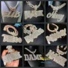 Aangepaste luxe hiphop ijskoud fijne sieraden gezicht hanger vvs moissanite diamanten ketting aangepaste 3d iced out hanger