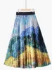 Skirts BabYoung In The Midi Fold Tree Long Skirt For Korean Women