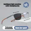 Sunglasses Photochromic TR Sile Sports Myopia Glasses Anti Blue Light Men Anti-Shed Basketball Football Sunglasses P230406