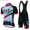 Conjuntos de camisa de ciclismo Emirados Árabes Unidos Conjuntos de camisa de ciclismo 2023 Roupas de ciclismo masculinas Verão Curto Seve MTB Bicicleta Terno Bicyc Roupas Ropa Ciclismo Hombre Q231107