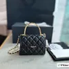 23K Stylowe damskie torba na ramiona skórzana Diamond Złota Sprzęt Metalowa klamra Enamel Uchwyt Luksusowy torebka Matelasse Bag Crossbody Torba Torba telefonu komórkowego Portfel 3 Rozmiar Rozmiar