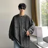 T-shirty T-shirty T-shirty dla mężczyzn dla mężczyzn Long Rleeve Solid Kolor Losy okrągły szyję Top Korean Mase Streetwear