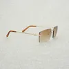Luxury designer summer sunglasses Vintage Rimless Men Women Metal Frame Square Eyeglasses Shades Oculos Gafas for Outdoor Club Accessories 011B