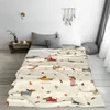 Manta Dachshund en suéteres patrón polar impreso lindo portátil suave tiro para cama oficina colcha perro franela 230406