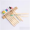 Disposable Toothbrushes Disposable Toothbrush El Natural Bamboo Handle Rainbow Soft Bristles 10 Colors Cleaning Supplies Cepillo De Di Dhamp