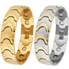 Charm Bracelets 16MM Gold Plated Stainless Steel Mens Magnetic Therapy Bracelets For Arthritis Pain Relief and Carpal Tunnel Bracelet for Men 230404