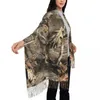 Lenços Real Árvore Camuflagem Tassel Scarf Mulheres Soft Camo Shawl Envoltório Feminino Inverno Outono