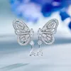 Butterfly Moissanite Diamond Dangle Earring 100% Real 925 Sterling Srebrne Kolczyki na danie dla kobiet Prezent dla biżuterii dla kobiet