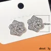 Flower Stud Earring AAAAA Zircon White Gold Filled Jewelry Engagement Wedding Earrings for Women Bridal Birthday Party Bijou