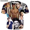 Novo popular Zac Efron Collage T-shirt Men Women Mulheres 3D T-shirt