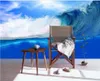 Wallpapers 3d Customized Wallpaper Blue Mediterranean Sunset Wave Home Decoration Wall Po For Walls