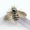 Fashion Diamond Set Bee Broches Pins Pearl Hornet Pins Dames Insect Corsage Men's Collar Pin Sieraden Accessoires