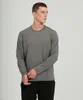 Lu High quality Men Yoga Outfit Sports Long Sleeve T-shirt Mens Sport Style Collar button Training Fitness Clothes Elastic Quick Dry Wear Fashion 551