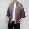 Koszulki męskie męskie chińsko w chińskim stylu Cienka luźna solidna japońska koszula