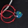 Bracelets de charme Bracelet ami 2 pièces-ensemble chaîne de corde réglable en forme de coeur en métal Bff pendentif amitié dames cadeau 2023