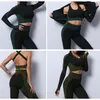 Yoga Tenues 123 Pcs Sans Couture Femmes Gym Sports Costumes Fitness Ensemble À Manches Longues Vêtements Femme 18 femmes costume Running Vêtements 230406 Vente Chaude