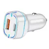 Universal Fast Speed ​​Dual Ports Car Charger 3.1a USB PD 20W Тип C Auto Power Adapters для iPhone 14 Pro Max 13 Samsung LG Android PC с розничным пакетом