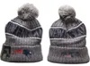 Men Knitted Cuffed Pom New England Beanies NE Bobble Hats Sport Knit Hat Striped Sideline Wool Warm BasEball Beanies Cap For Women A21