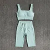 Yoga Outfits WAREBALL Naadloze Vrouwen Set Sportbeha Shorts Fitnesskleding Outfit 2 Stuk Gym Sets Workout Suits 230406