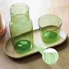 Conjuntos de louça 1 conjunto copo de vidro e garrafa de água kit beber ferramentas para escritório em casa el verde (1 pc