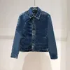 Giacca da uomo di moda firmata 23SS nuova giacca di jeans da donna autunno e inverno plaid nero blu top corto casual lettera stampata