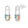 Boucles D'oreilles Designer Trombone Piercing Pour Femmes Insolite Zircon Coloré Cristal Oreille Lobe Accessoires Tendance Bijoux E491