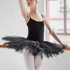 Stage Wear Adultes Ballerine Ballet Swan Lake Performance Mesh Blanc Noir Tulle Tutu Jupe Spaghetti Strap Élastique Body Justaucorps Robe