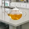 Ensembles de vaisselle Bouilloire à thé à feuilles mobiles Petite théière portable à eau Poignée miniature transparente Salon de thé Miss