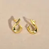 Hoop Earrings Trendy Irregular Gold Color Stud For Women Girls Geometric Gifts To Birthday Party Wedding Jewelry