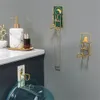 Wall Mounted Washbasin Hook Hair Self-Adhesive Waterproof Robe Towel Hanger for Kitchen Washroom Bathroom