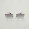Luxury designer summer sunglasses Vintage Rimless Men Women Metal Frame Square Eyeglasses Shades Oculos Gafas for Outdoor Club Accessories 011B