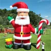 Outdoor Activities Huge Christmas Balloon Inflatable Santa Claus with Cindy Cane Gift Boxes Gift Bag For Xmas Holiday Party