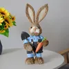 Sonstiges Event Party Supplies Jahr Ostern Stroh Kaninchen Dekoration mit Kleidung Happy Home Garden Wedding Ornament Po Requisiten Crafts Bunny 230406