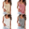 Women's Tanks 2023 Women Tops Summer Basic Tshirt Solid Color Sleeveless Ribbed Camis Slim Harajuku Vacation Clothing Plus Size Clothes