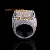 Anello in moissanite personalizzato da uomo in oro massiccio Sier 10k ghiacciato Hip Hop