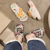 Slippers Fashion Design Summer Women Graffiti Slippers Platform Shoes Mules Flip Flops Street Sandals Clogs Flat Casual Shoes For Female 230404