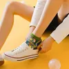 Femmes chaussettes mode japonaise Tube court femme Lolita mignon dessin animé bateau collège vent