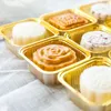 Baking Tools 100Pcs 50/63-80/100g Square Moon Cake Trays Mooncake Package Box Container Holder Mid-autumn Festival