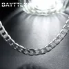 Chains Charm S925 Silver 16/18/20/22/24 Inches 8MM Side Figaro Chain Necklace For Men Women Fashion Jewelry Wedding Party Favors