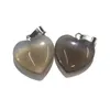 Dijes 2 uds colgante de piedra Natural en forma de corazón 20mm ágata negra malaquita cuarzo rosa para fabricación de joyería DIY collar pendientes