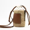 Fashion Hand-Woven Raffia Cylinder Straw Bag Single Shoulder Crossbody Woven Bags Female Summer Versatile