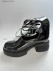 Buty błyszcząca skóra patentowa w rozmiarze Pięcioosobowa metalowa klamra buty do klamry kolanowej z tylnym zamkiem błyskawicznym obcasem seksowne buty T231106