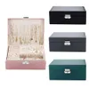 Uhrenboxen Cases Hohe Kapazität Doppelschicht Schmuck Aufbewahrungsbox Multifunktions Schmuck Organizer Halskette Ohrring Armband Display Halter Geschenkbox 230404