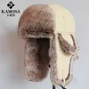 Boinas B-8521 Chapéus de bombardeiros quentes de inverno adultos Protetores de ouvido machos Caps de esqui pêlo russo Ushanka Headwear
