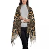 Sjaals Op maat bedrukt luipaardbont met etnische ornamenten Sjaal Dames Heren Winter Warm Tribal Afrikaanse dierensjaals Wraps